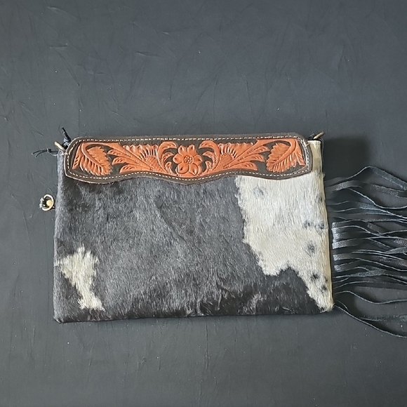 Myra Bag Handbags - Myra Bag Western Purse With Tooled Leather And Cowhide